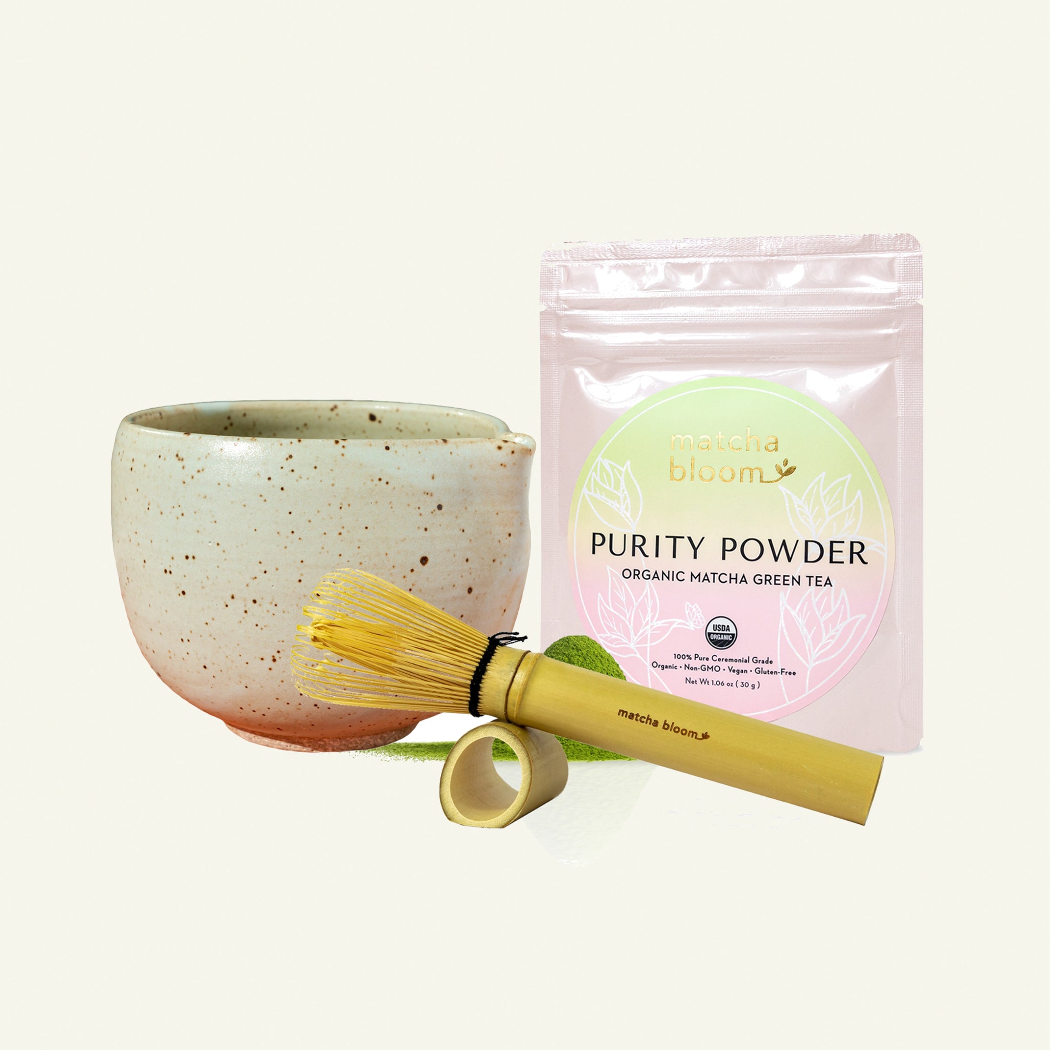 AT-HOME BUNDLE | Matcha Purity Powder, Matcha Bloom Mini Whisk, Matcha  Bloom Bowl
